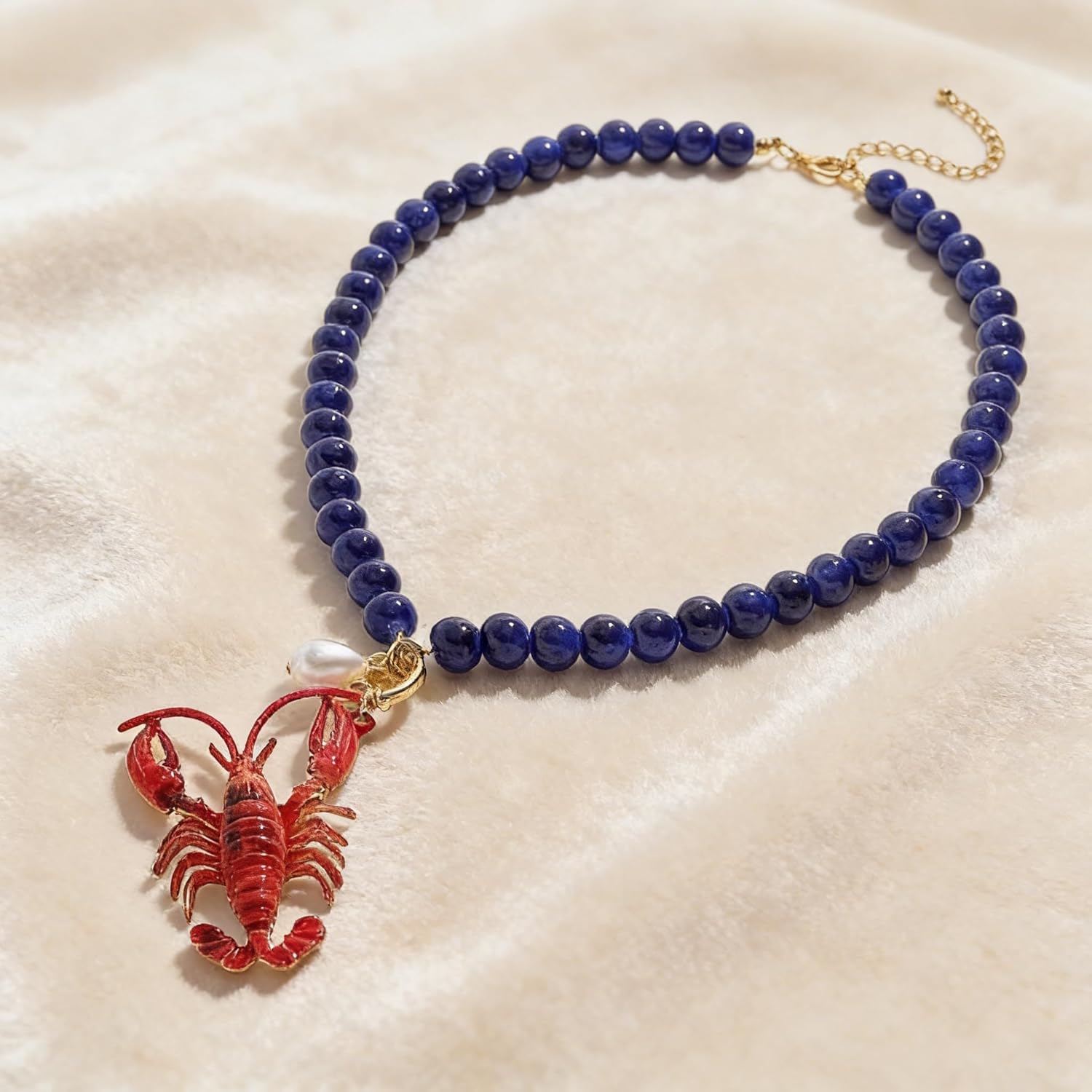 Lobster Crab Pendant Necklace for Women, Boho Summer Beach Beaded Necklaces Jewelry Gift for Everyday Wear Vacation - Image 7