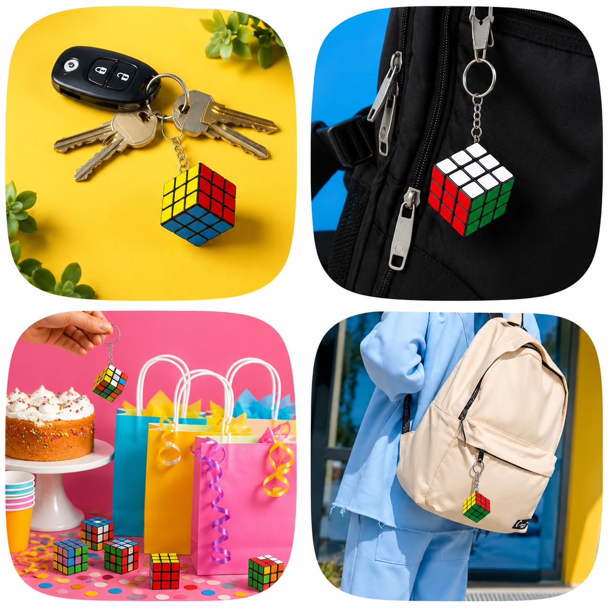24 Mini Cubos Mágicos (3x3cm) – Detalles para Cumpleaños Niños, Relleno para Piñata Infantil, Juguetes para Regalos, Sorpresas para Bolsas de Fiesta, Recuerdos, Detallitos, Fiestas Infantiles
