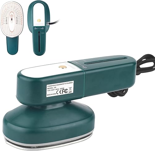 Mini máquina de planchado de mano - Plancha para ropa vaporizador portátil de viaje placa base de cerámica soporte de planchado húmedo y seco