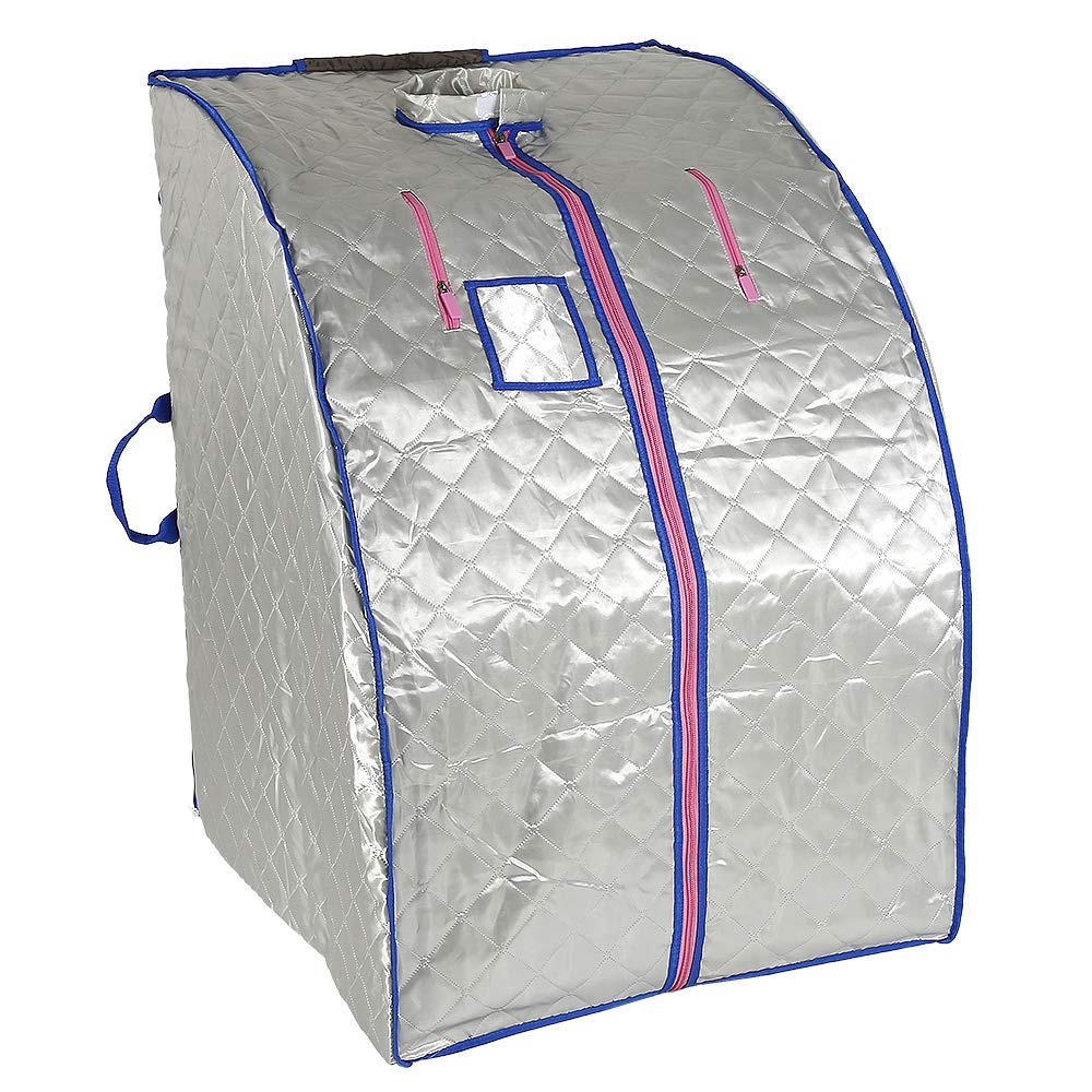 Sauna a infrarossi pieghevole cabina di calore Terapeutica Spa 1000W, Sauna a infrarossi 1 posto portatile,Tenda da sauna pieghevole isolante a quattro strati e generatore di vapore di sauna