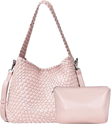 Woven Bag for Women, Vegan Leather Tote Bag Retro Handbag, Handmade Large Shoulder Bags Crossbody Bags Summer Beach Purse