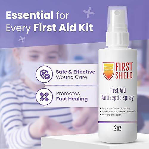 Miniatura 11 de Spray antiséptico de primeros auxilios, limpiador de heridas, cloruro de benzalconio para cortes menores, rasguños y quemaduras, 2 onzas, 3