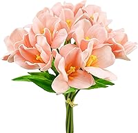 Vista 28 de Mandy's - 20 flores negras artificiales de tulipán de seda falsas de 13.5 pulgadas para Año Nuevo, primavera, Día de la Madre, Pascua, Día de San