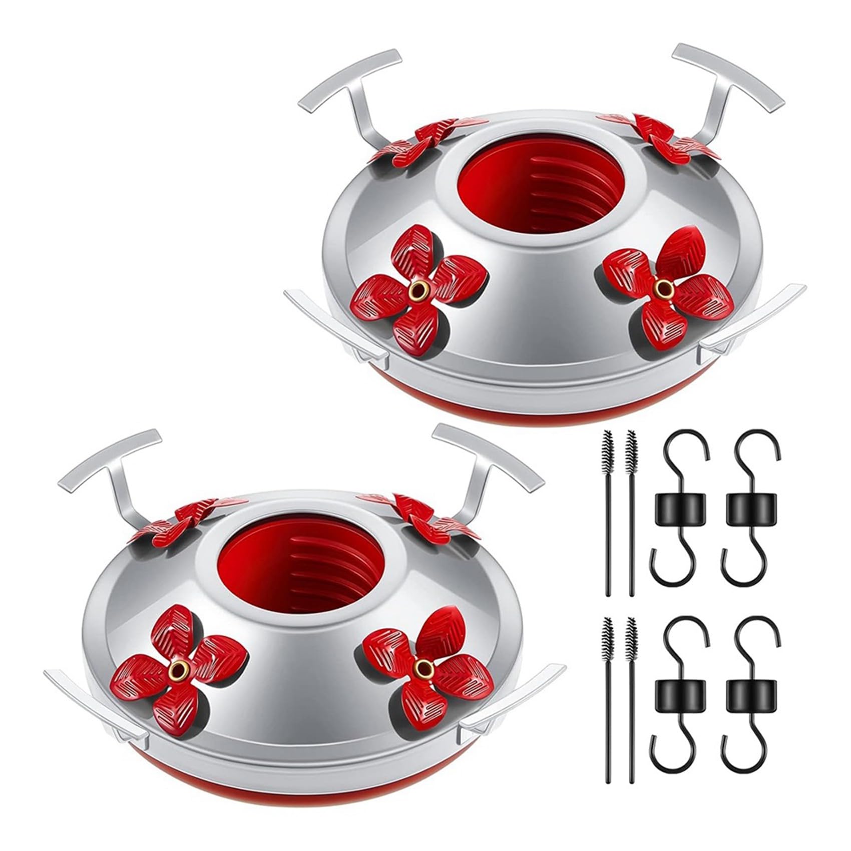 Base para comedero de colibríes exterior repuestos plásticos con foso y cepillos limpios