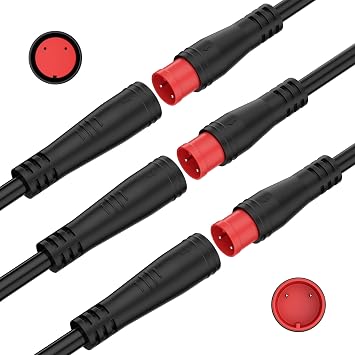 24AWG Cable Waterproof Extension Cable Male/Female Connector for Electric Bike Extension Cable ConnectorEssential Ebike Replacement Parts 2Pin 3Pin 4Pin 5Pin 6Pin