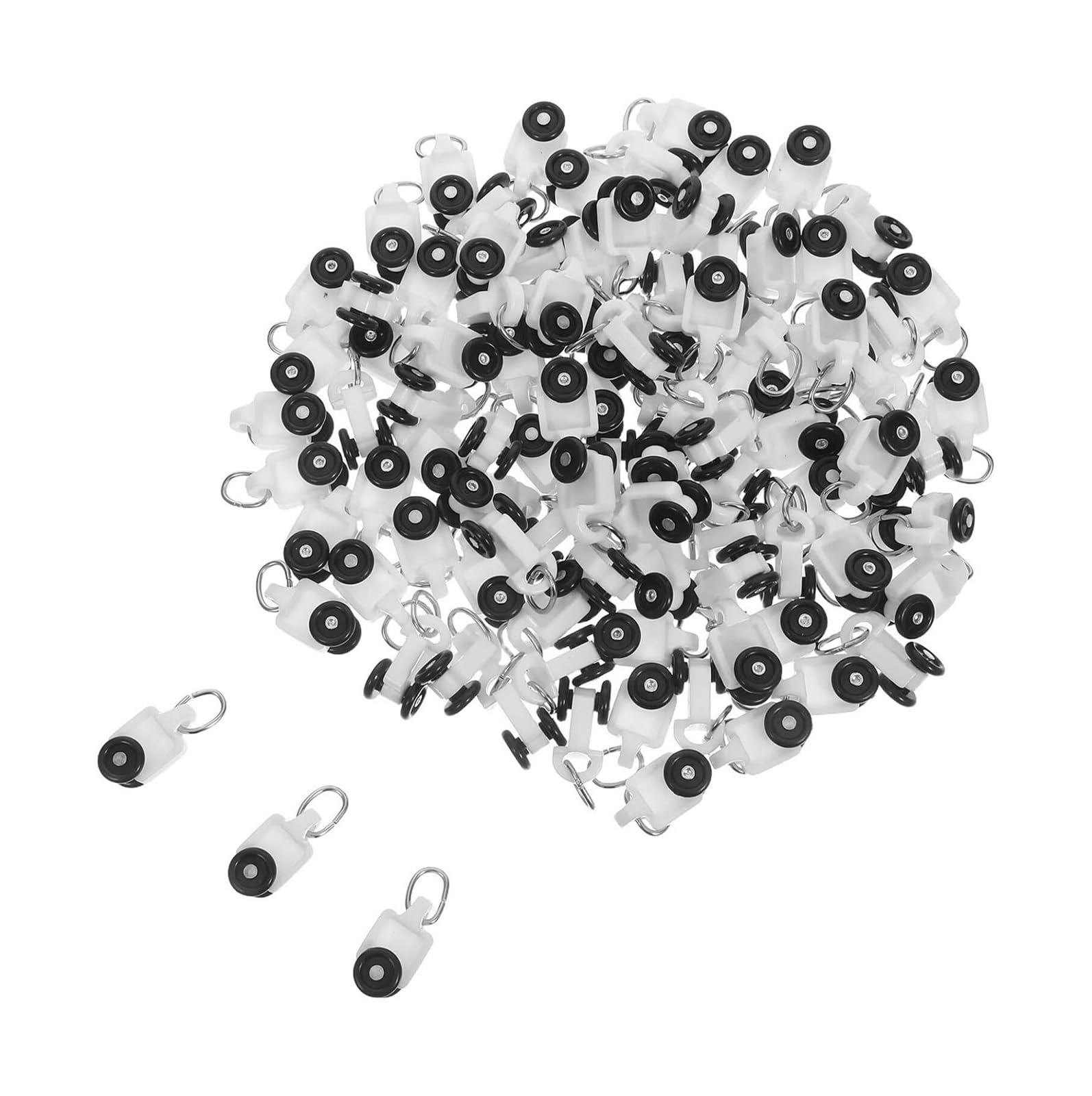 Fhvkrbtx One Color Silent Curtain Track, 100 Pcs Curtain Track Rollers Twin Wheel Gliders