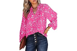 Women's Plus Size Long Sleeve Pink Top