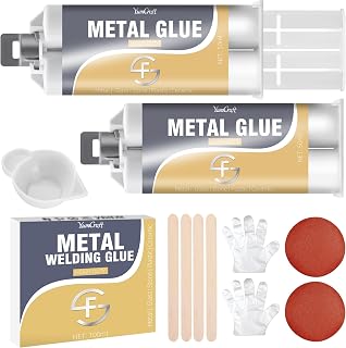 Metal Glue, 3.4oz Metal Repair Glue Liquid Weld, 2 Pack Epoxy Hole Filler Heavy Duty for Bonding, High Strength Adhesive Epoxy Resin for Welding Steel, Zinc, Aluminum, Casting Defect