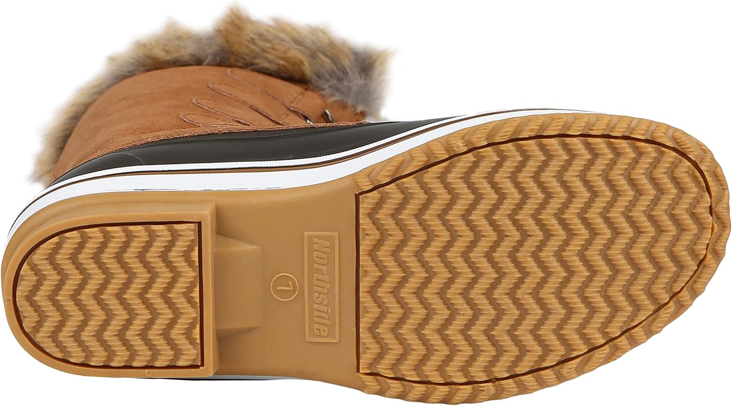 Northside Womens Katsura Snow Boot Waterproof Insulated Winter Boots Faux Fur Collar D-Ring Speed Lacing System Footwear with Washable EVA Insole, Caramel, Size 7