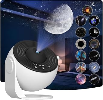 Planetarium Projector for Bedroom, Star Galaxy Light Projector with Nebula Milky Way, LED Night Light for Ceiling with Timer, Mood Lighting for Adults Kids Teens, Home Theater Black White