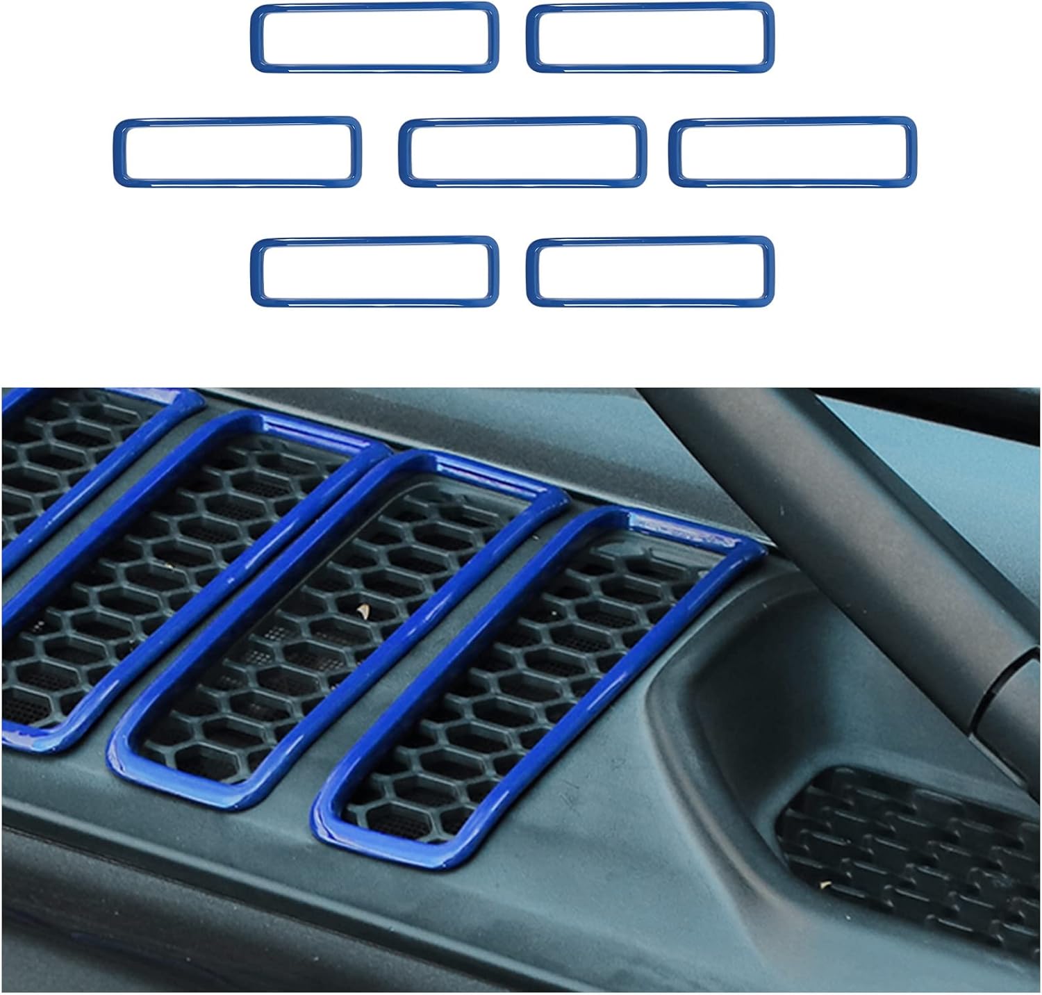 CheroCar for Jeep JL Hood Vents Cover Trim Hood Air Outlets Decorative Cover Exterior Accessories for Jeep Wrangler JL & Jeep Gladiator JT 2018-2022 (Blue)