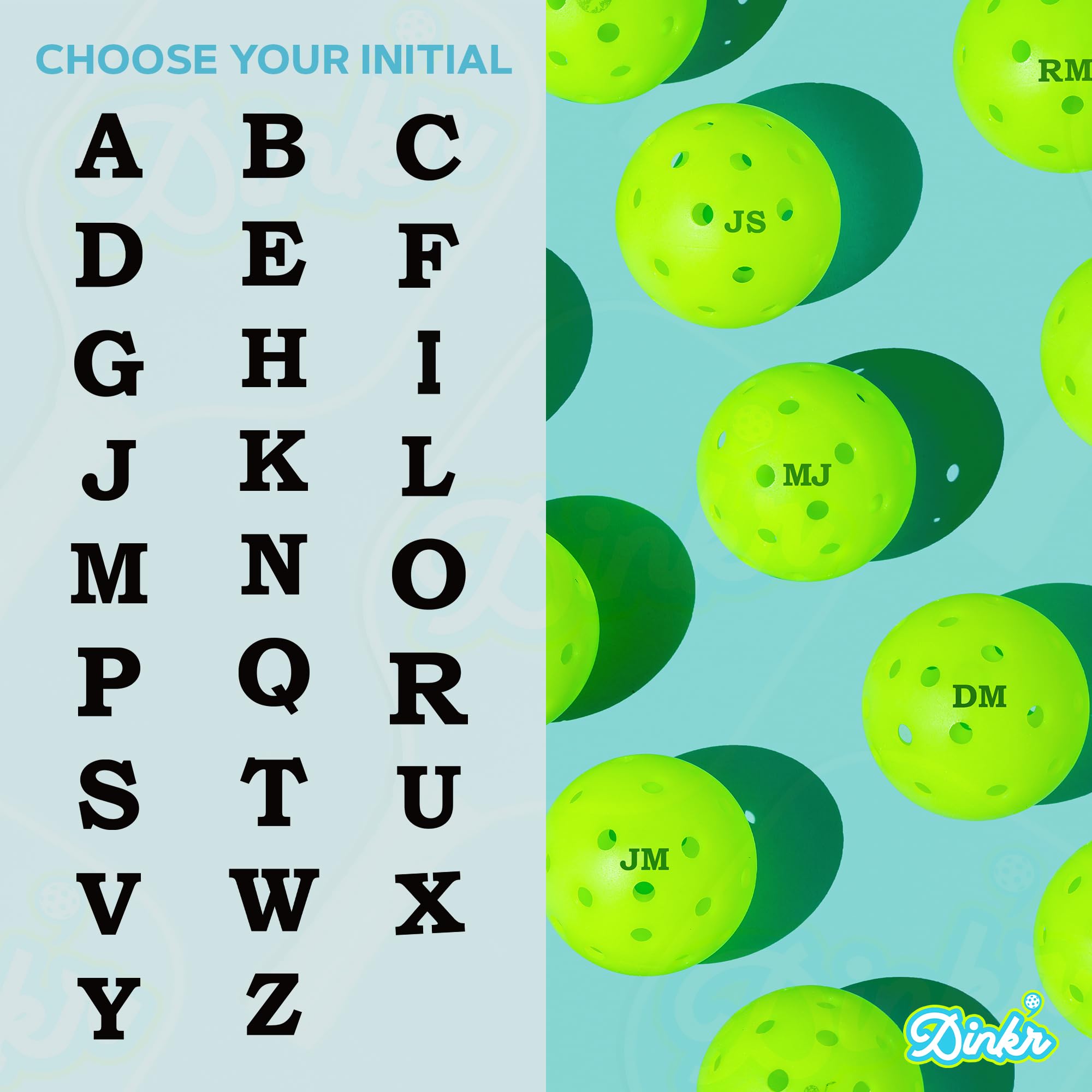 Dink Ink Letters - Pennarello riutilizzabile autoinchiostrante per pickleball, personalizza i tuoi sottaceti con precisione, inchiostro resistente ad asciugatura rapida e senza sbavature, perfetto per