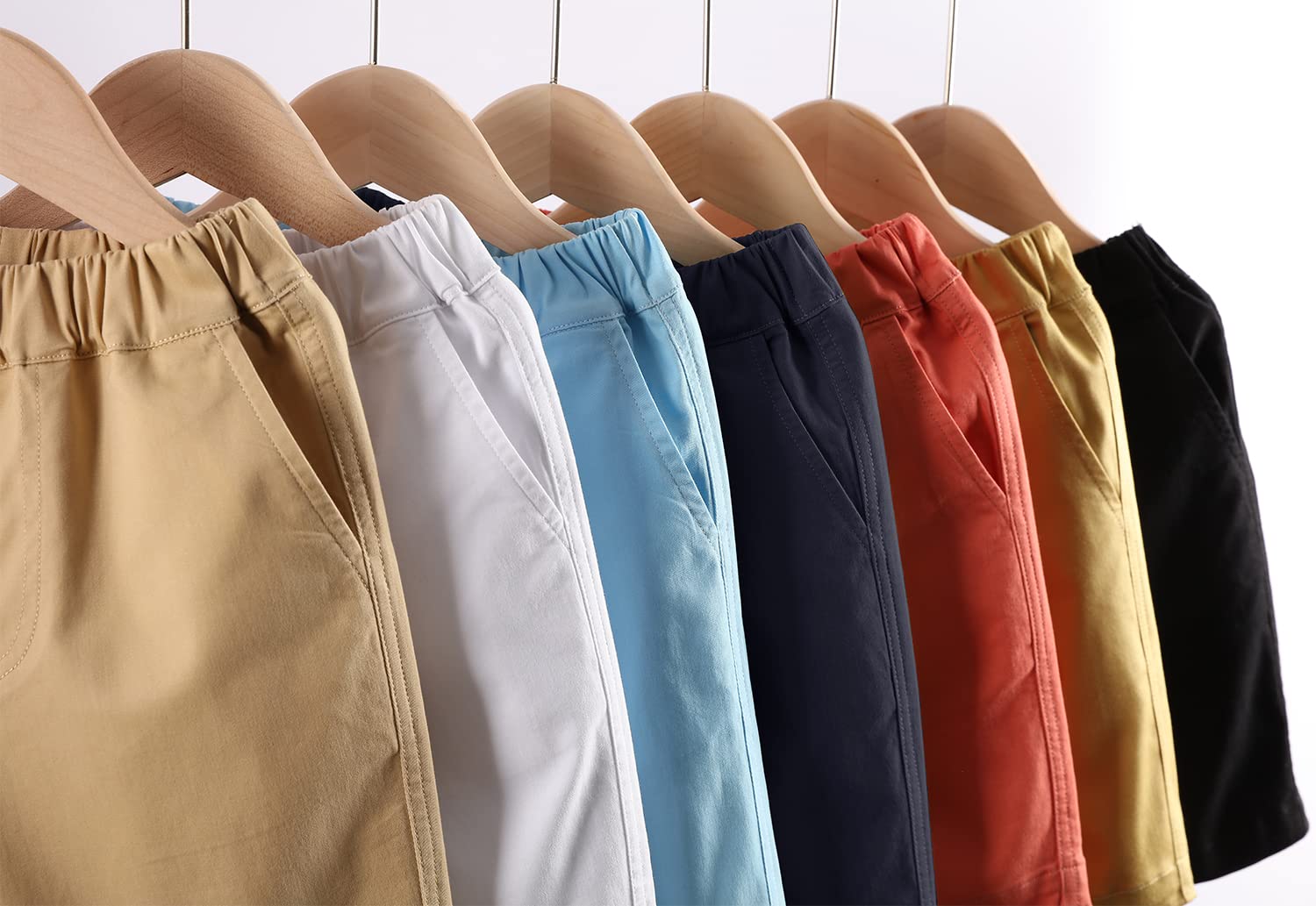 BINIDUCKLING Short d'été à taille élastique pour garçon - Uniformes scolaires - Pour 4 à 16 ans