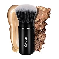 Vista 11 de Brocha de maquillaje Kabuki para la cara, retráctil, cepillo Kabuki de viaje, portátil, impecable para base, rubor en polvo, bronceador, pulido