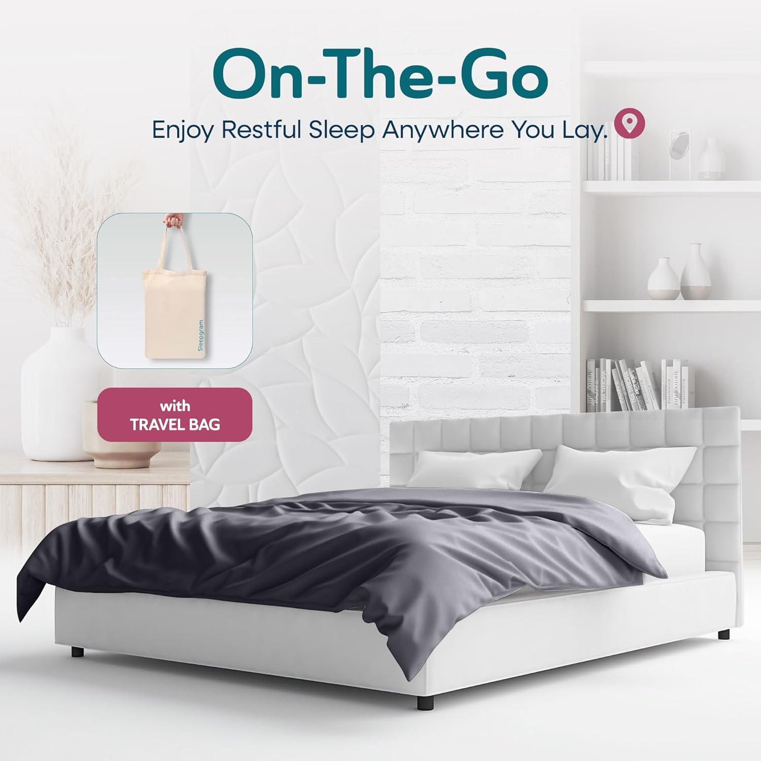 Sleepgram Supima Machine Washable 400 Thread Count Cotton Silver Ion Infused Luxury Zippered Duvet Cover with Travel Bag, Twin, Grey Stone