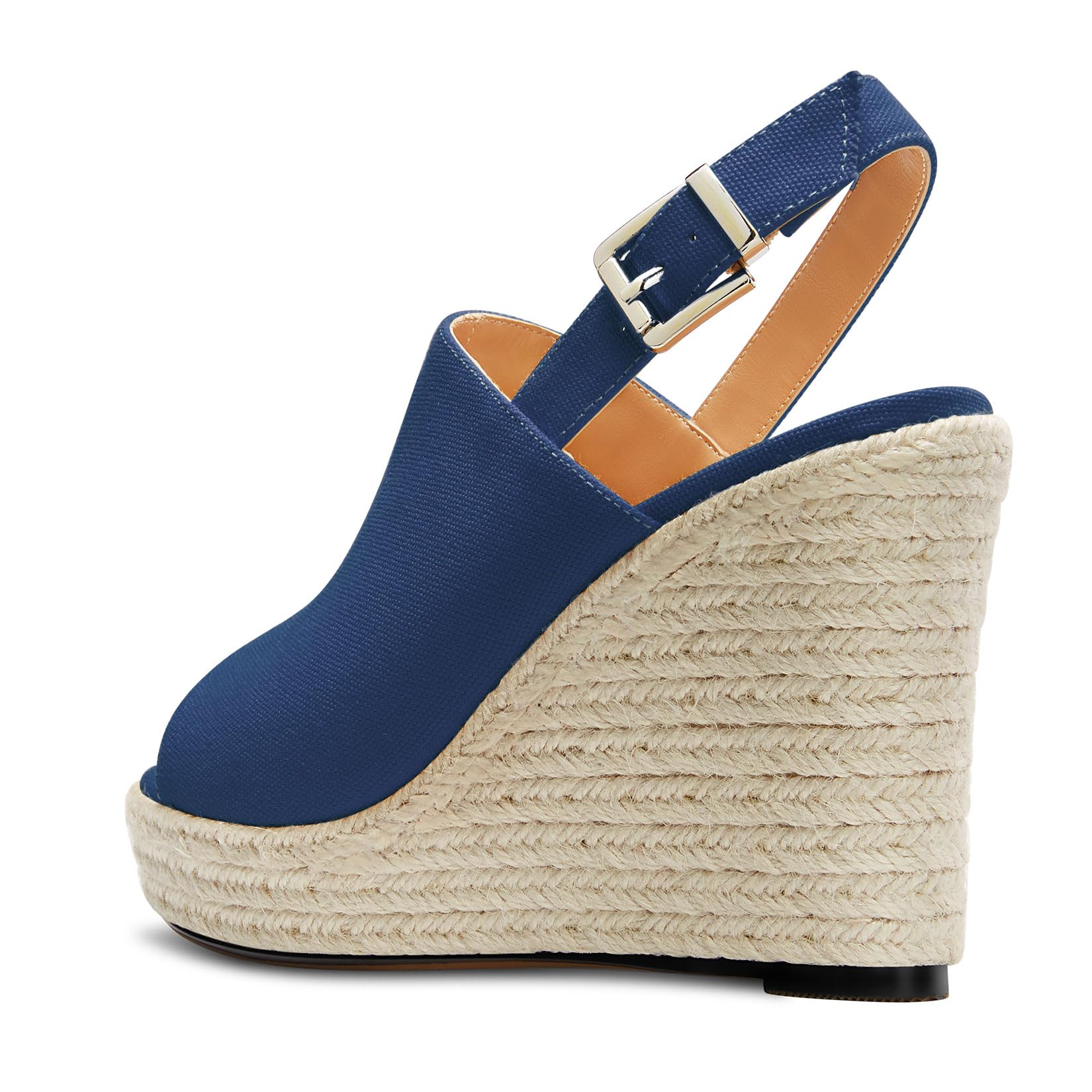 Castamere Mujer Alto High cuña esparto Plataforma Heel Abierta Punta Slip-on Sandalias Slingback Baile Casual Verano 10 CM Heels