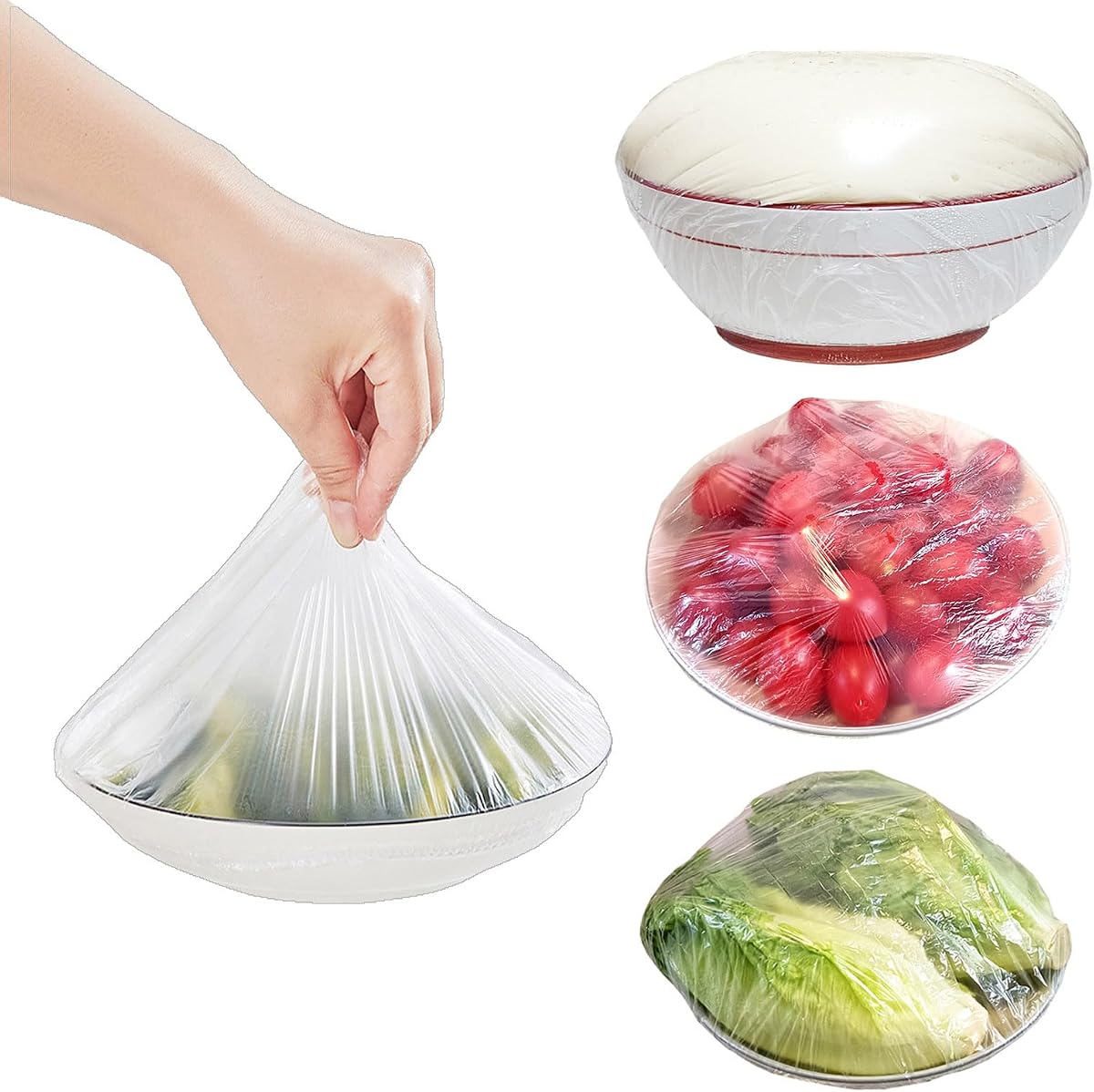 STAYWILD 100pcs Elastic Bowl/Basket Covers for Proofing | Sourdough Bread Baking Supplies,Plastic Wrap for Food Fruit Vegetable