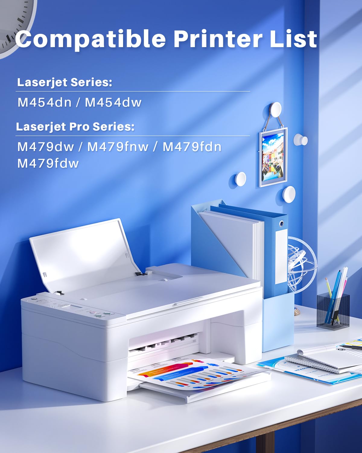 INK4U 415X W2030X, 415X Nero Cartuccia Toner, Alta Capacità, Chip Recente, Compatibili per HP LaserJet M453, M455, MFP M479, MFP M480, M454dw, M454dn, MFP M479fdw, M479fdn, M479dw, M455dn, M480f