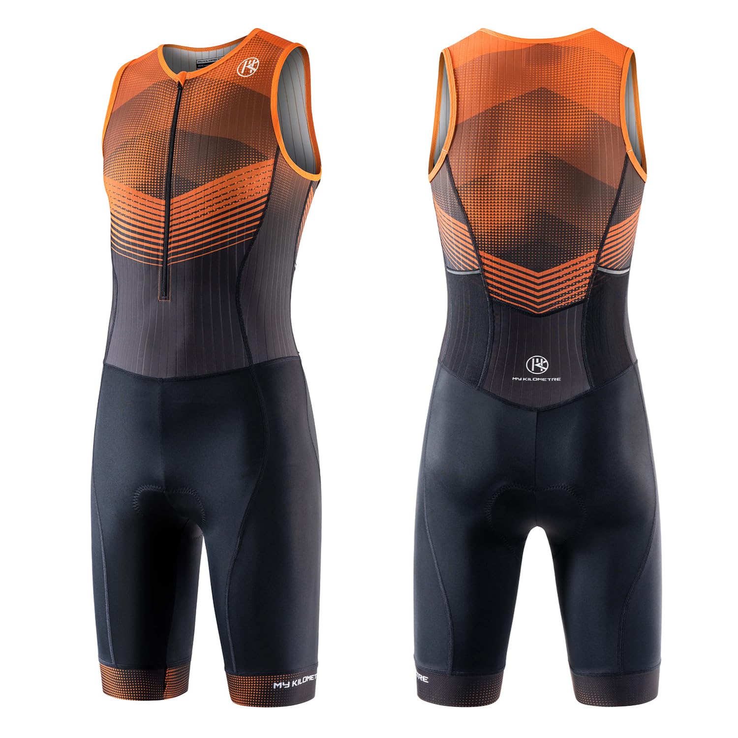 MY KILOMETRE Traje de Triatlón para Hombre Sin Mangas - Trisuit Transpirable y de Secado Rápido con Bolsillo Trasero para Competición y Entrenamiento UPF 50+
