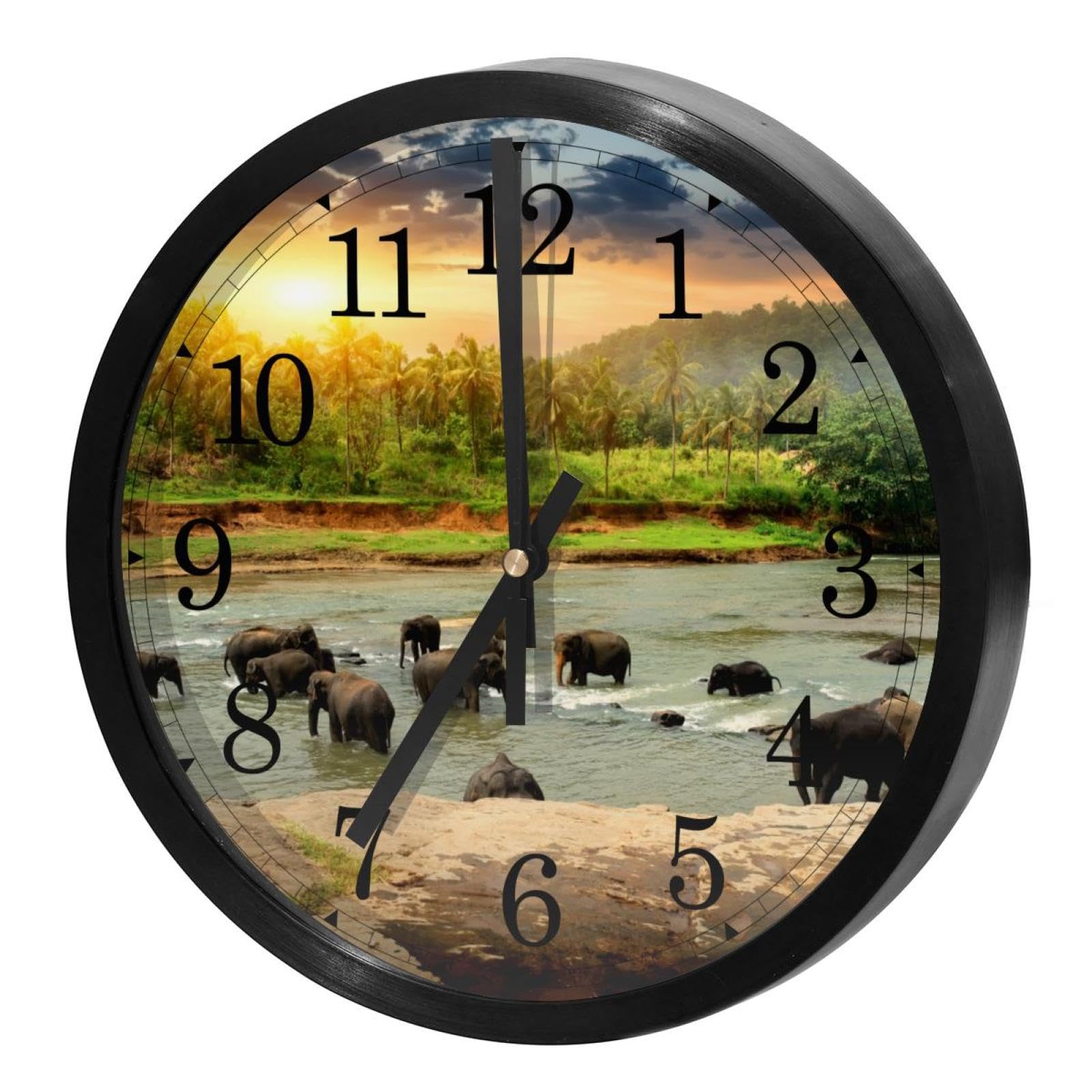 Horloge murale ronde sans tic-tac pour une atmosphère zen dans votre cuisine