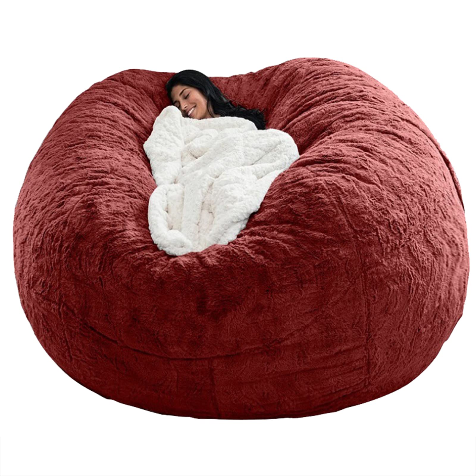 Cubierta de bolsa de frijoles de terciopelo vino tinto 44x26.7 pulgadas sin relleno para hogar