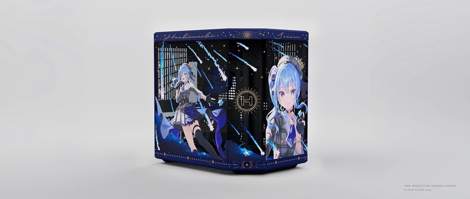 Hyte Y70 Hoshimachi Suisei Official Licensed - Mid-Tower ATX Gaming PC Desktop Case - Panoramic Tempered Glass - Dual Chamber - High Airflow Chassis - PCIE 4.0 Riser Cable Included - Blue - 2