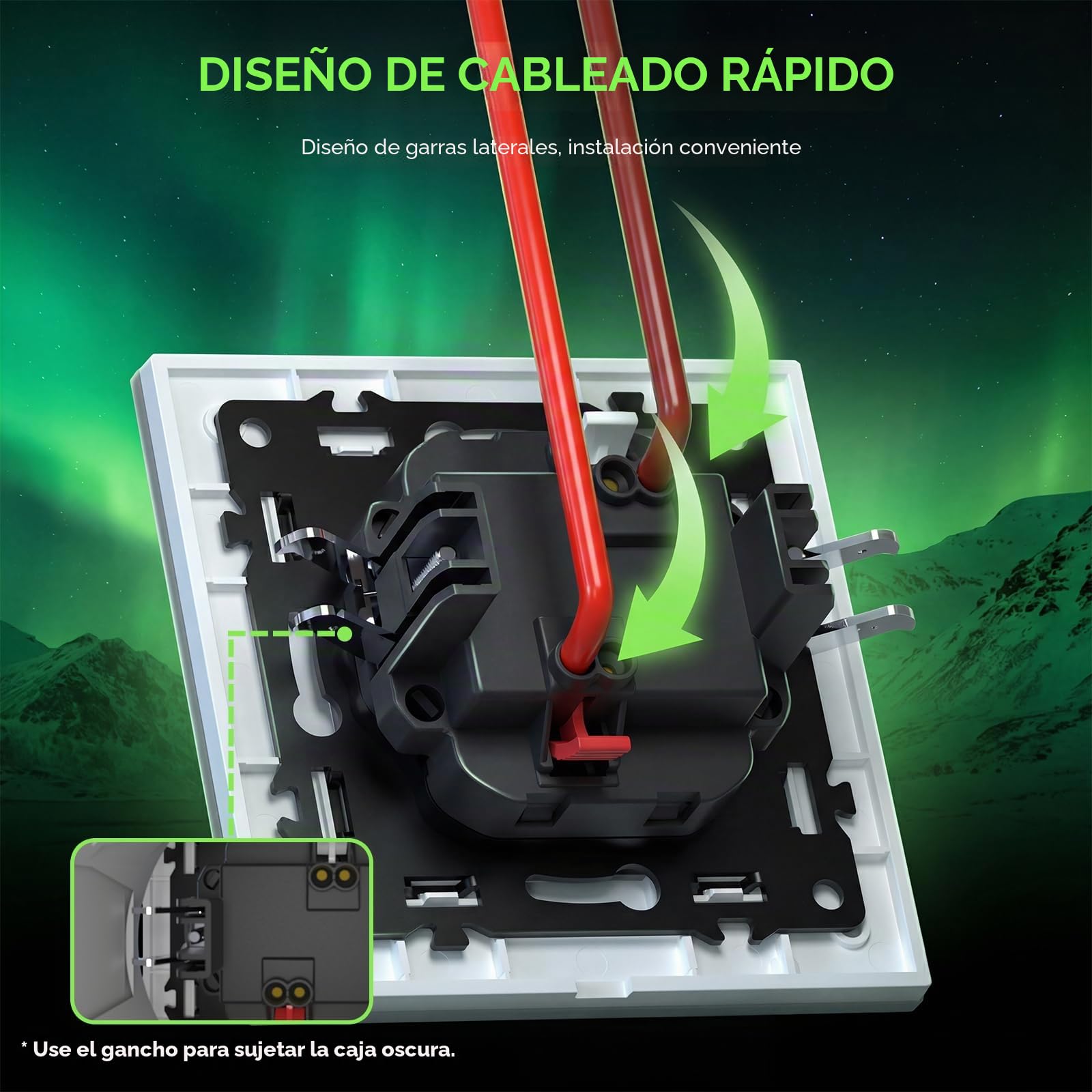 BSEED Interruptor de luz Con Cristal,Interruptor luz pared con Garfio,interruptor conmutador,Botón Pulsador,Fácil Instalación,E-Series,1 Gang 1 Vía,86mm Blanco
