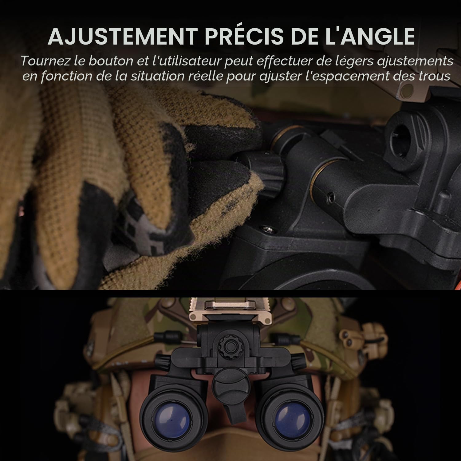 Zhongren Lunettes de Vision Nocturne Monture Cosplay Prop Tactique Modèle factice Lunettes de Vision Nocturne Jumelles à Quatre Tubes sans Fonction NVG Modèle en Plastique (modèle AN/PVS31, Noir)