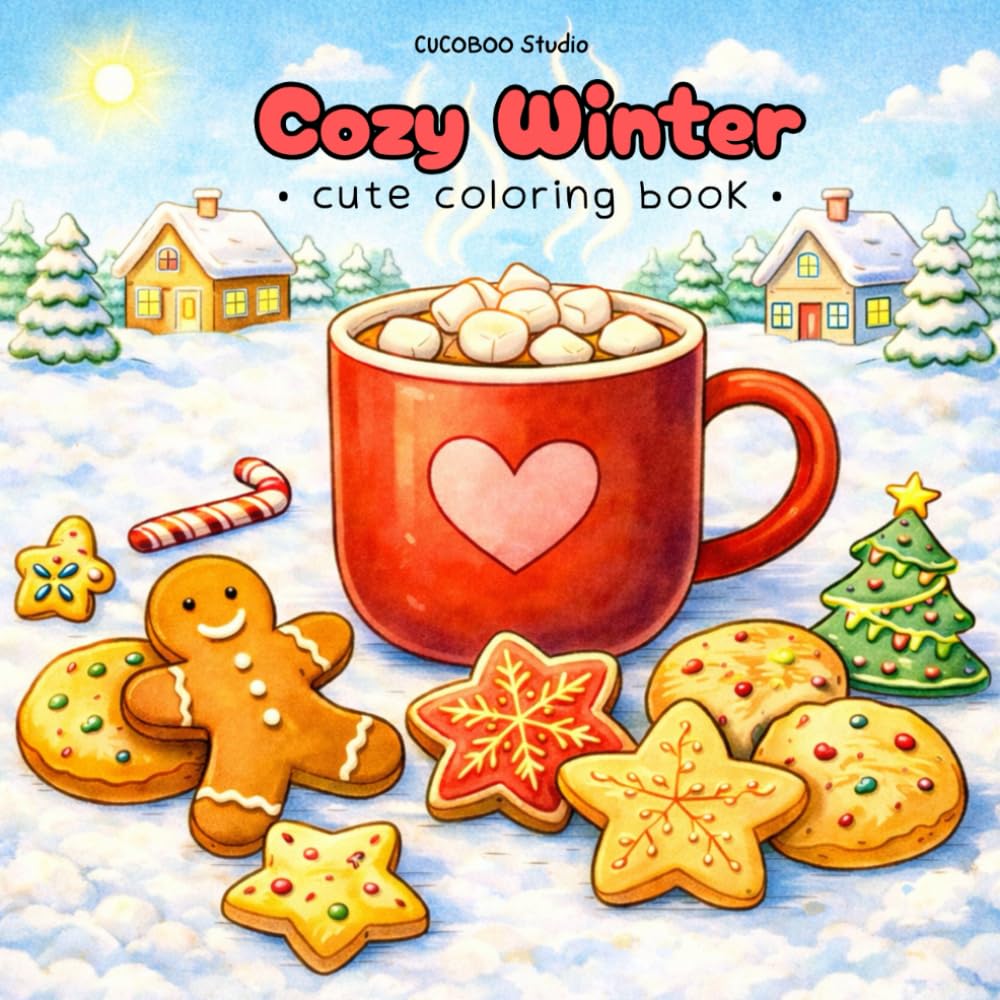 Cozy Winter: Cute Coloring Book for Adults and Teens Featuring Cozy Winter Scenes for Relaxation and Stress Relief (Cozy Seasons)