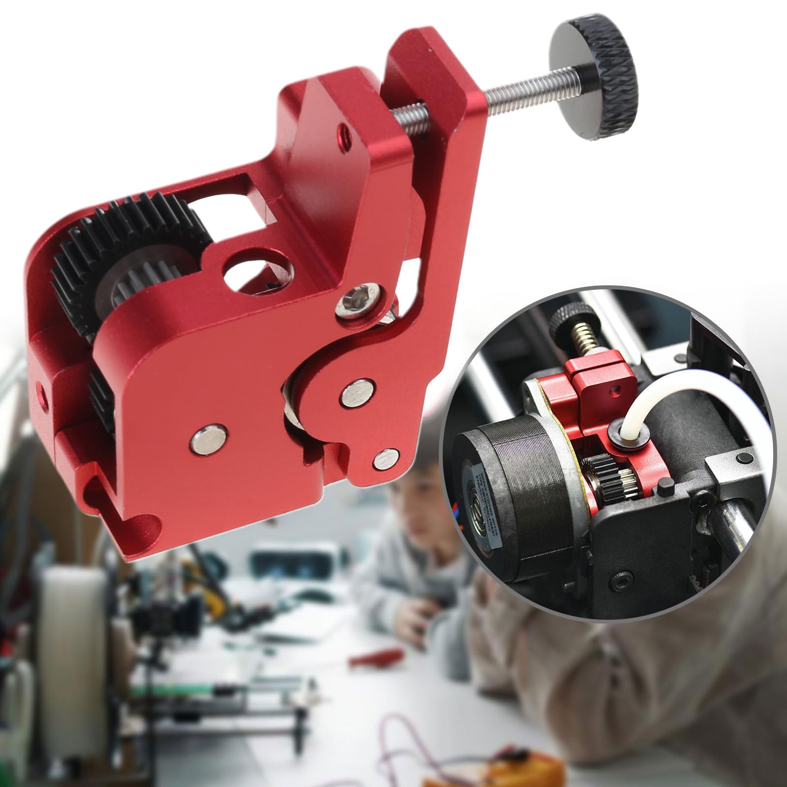 Extruder All Metal Feeding Extruder Stepper Motor Direct Drives Extruder Double Gear Feeding Extrusion Mechanism