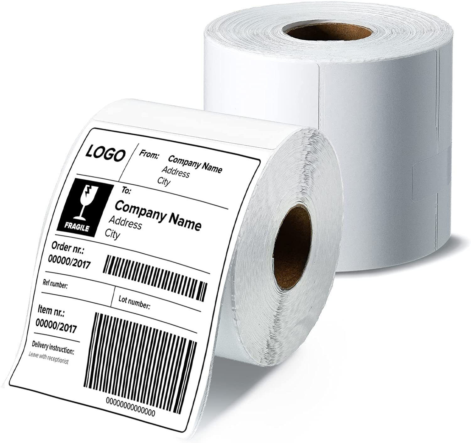 Womdee Direct Thermal Barcode Label Stickers - 4" X 6" - 350 label per roll (100mm x 150 mm) Used for Printing Amazon Seller Flex & other Shipping Labels