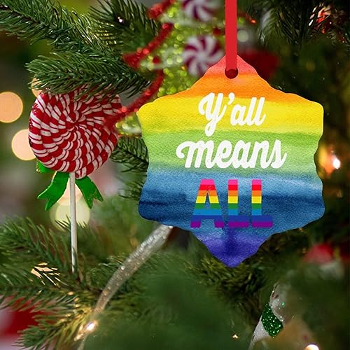 Miniatura 3 de Swavecat Y'all Means All - Adornos colgantes para árbol de Navidad, igualdad de género, regalo gay, decoración de árbol de Navidad, desfile del mes