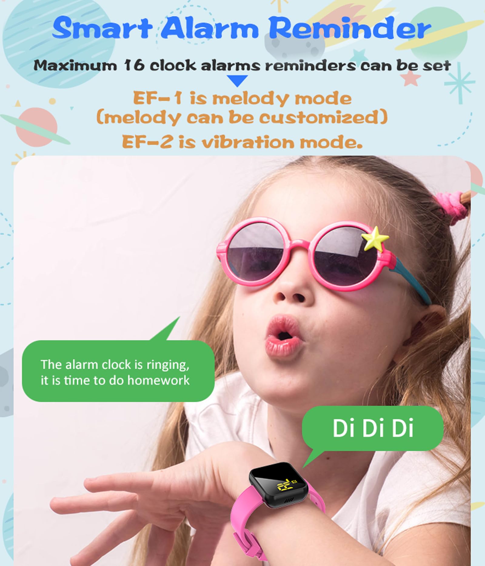 Orologio Digitale Bambini Con Contapassi - Senza App, Ricaricabile USB, Vibrazione, Per Scuola E Sport - Foto 9