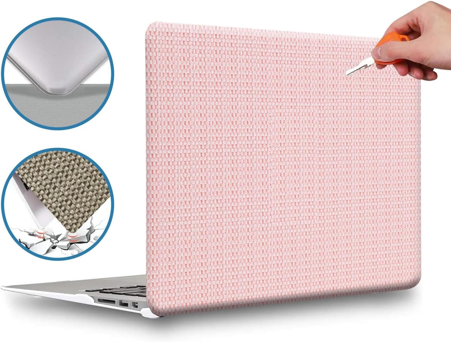 SaharaCase - MacBook Pro 14-Inch (2021–2026, M1–M5 & M5 Pro/Max) Laptops Woven Case with Silicone KeyPad Cover Woven Fabric, Snap-On, Anti-Slip Grip (Pink)