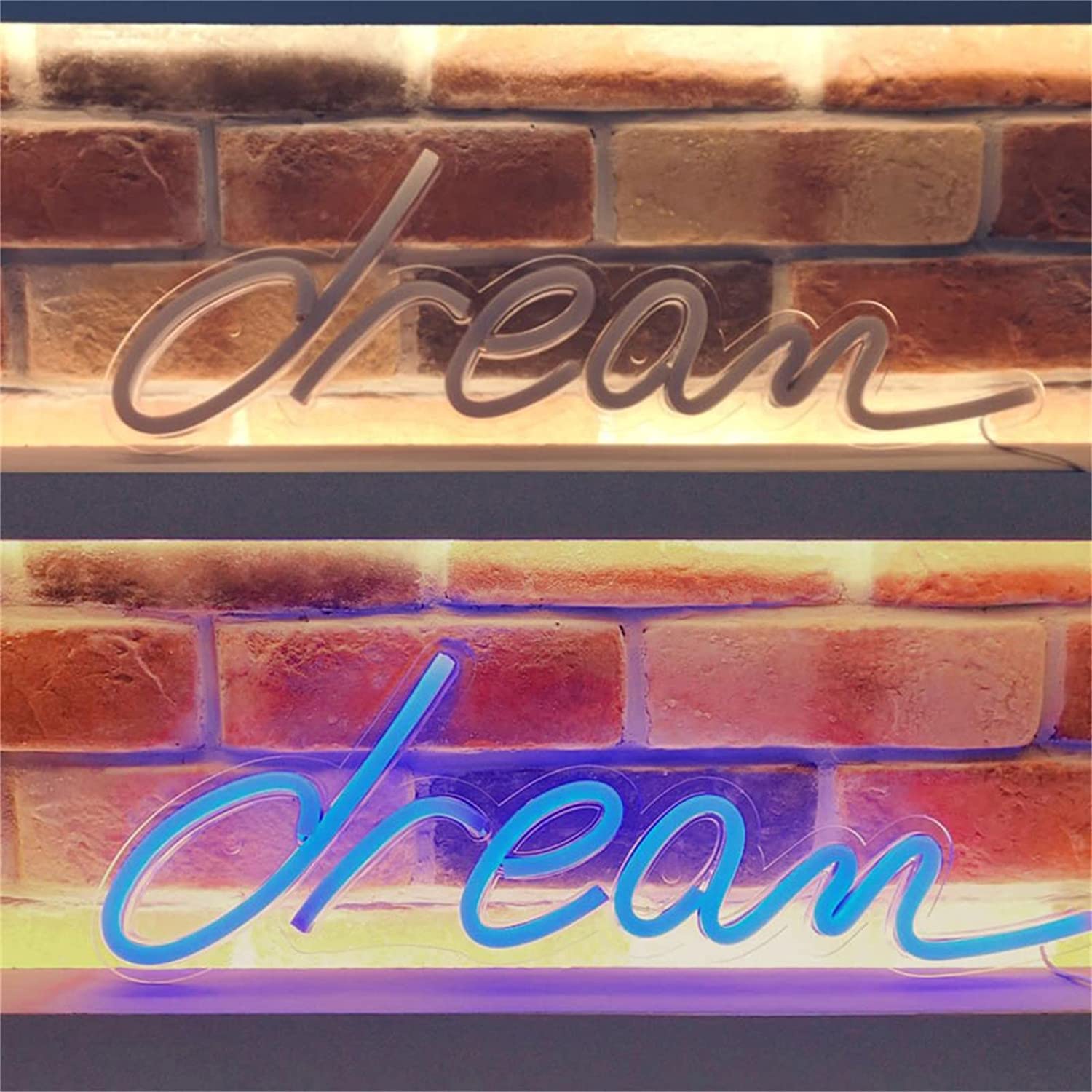 LNNW Neonowe światła LED 3 szt. Sypialnia Party Decor Zasilane przez USB neony LED, okno ścienne wiszące lampki nocne Luminous Signboard Dla Hotel Pub Kawiarnia Pokój rekreacyjny Ściana(Blu)