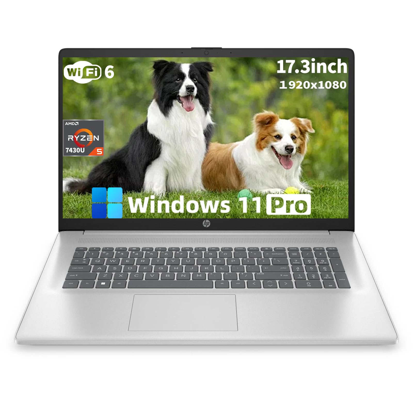 HP 17 3 Business Student Laptop Computer - AMD Ryzen 5 7430U 6-Core 4 3GHz FHD IPS Anti-Glare