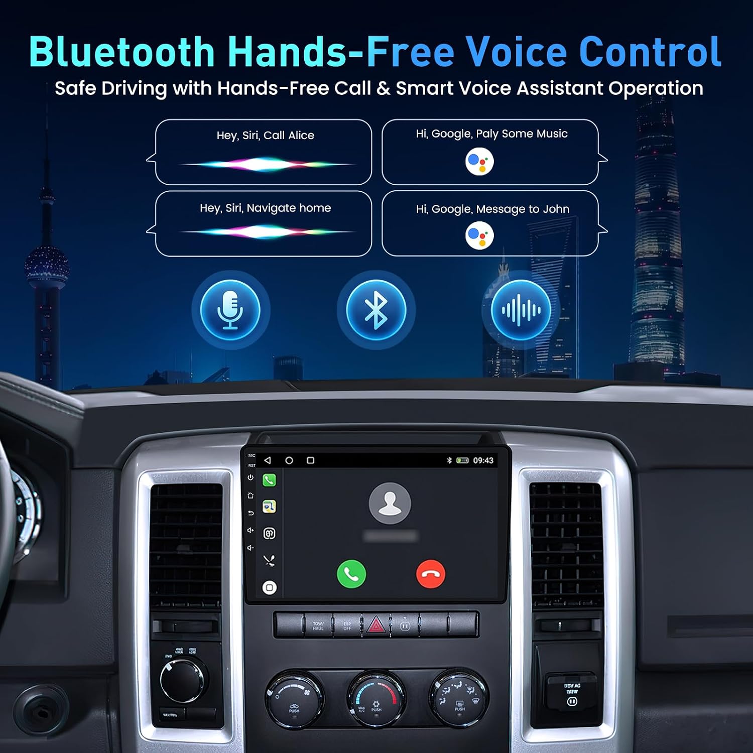 8Core+32GB ROM Car Radio Stereo for Dodge Ram 1500 2500 3500 2009-2012 image 4