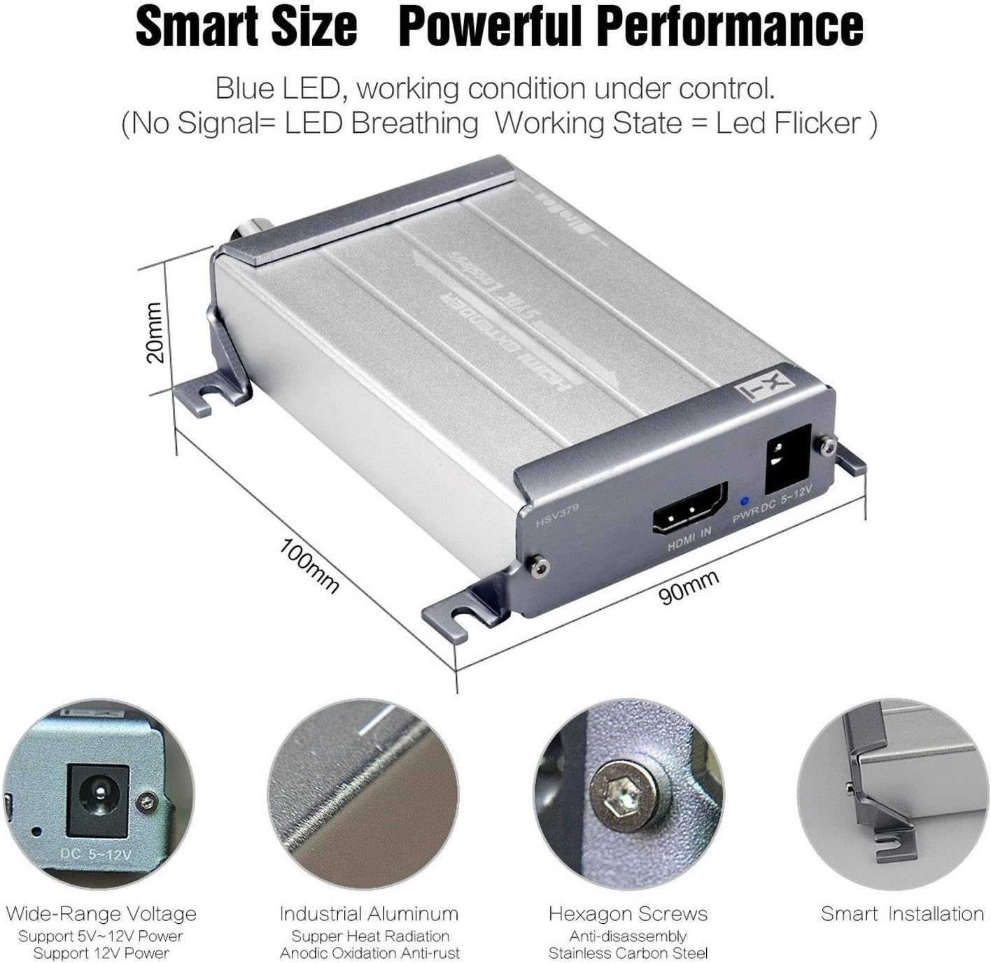axGear HDMI Over Coax Cable Extender HD 1080P Through RG59 / RG6 Coaxial BNC Wire
