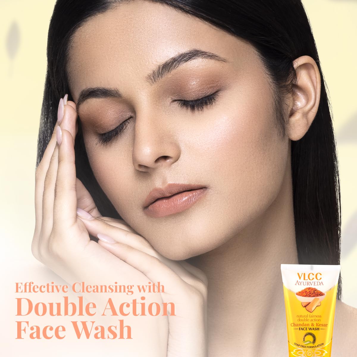 Vlcc Ayurveda Chandan Kesar Face Wash - Natural fairness double action- 100ml pack of 2