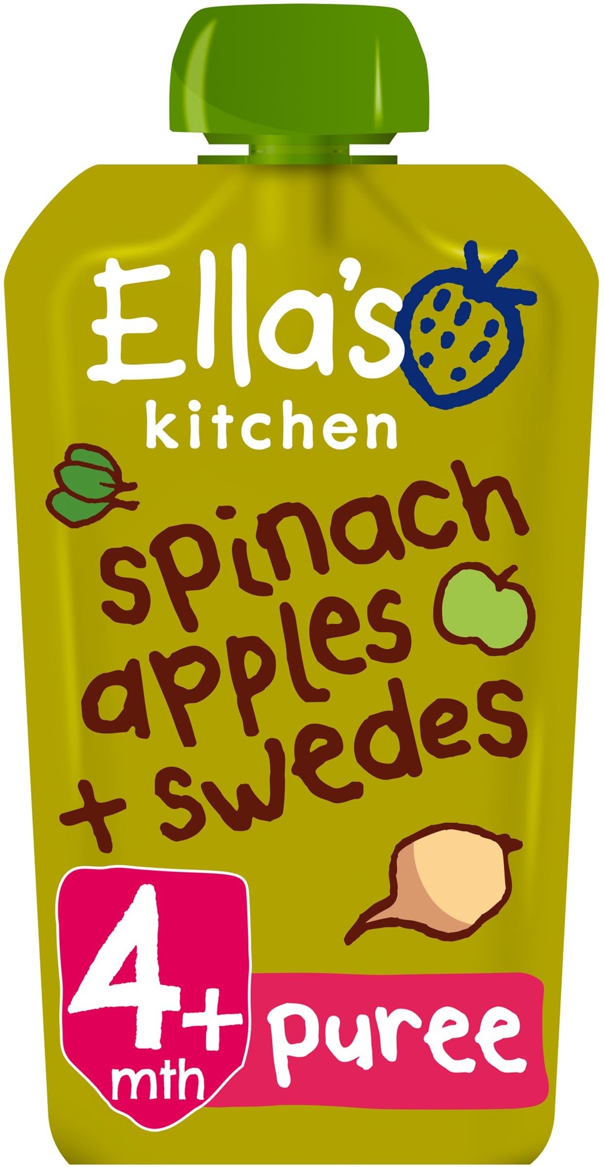 Ella's Kitchen, Stage 1 from 4 Months Organic Apple and Strawberry, 120 g , (Pack of 7) — view 10