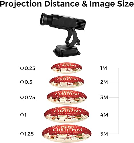 Miniatura 16 de HILITING - Proyector LED GOBO de 30 W, proyector de logotipo publicitario de 2400 lúmenes, incluye GOBO de vidrio personalizado, logotipo Blanco