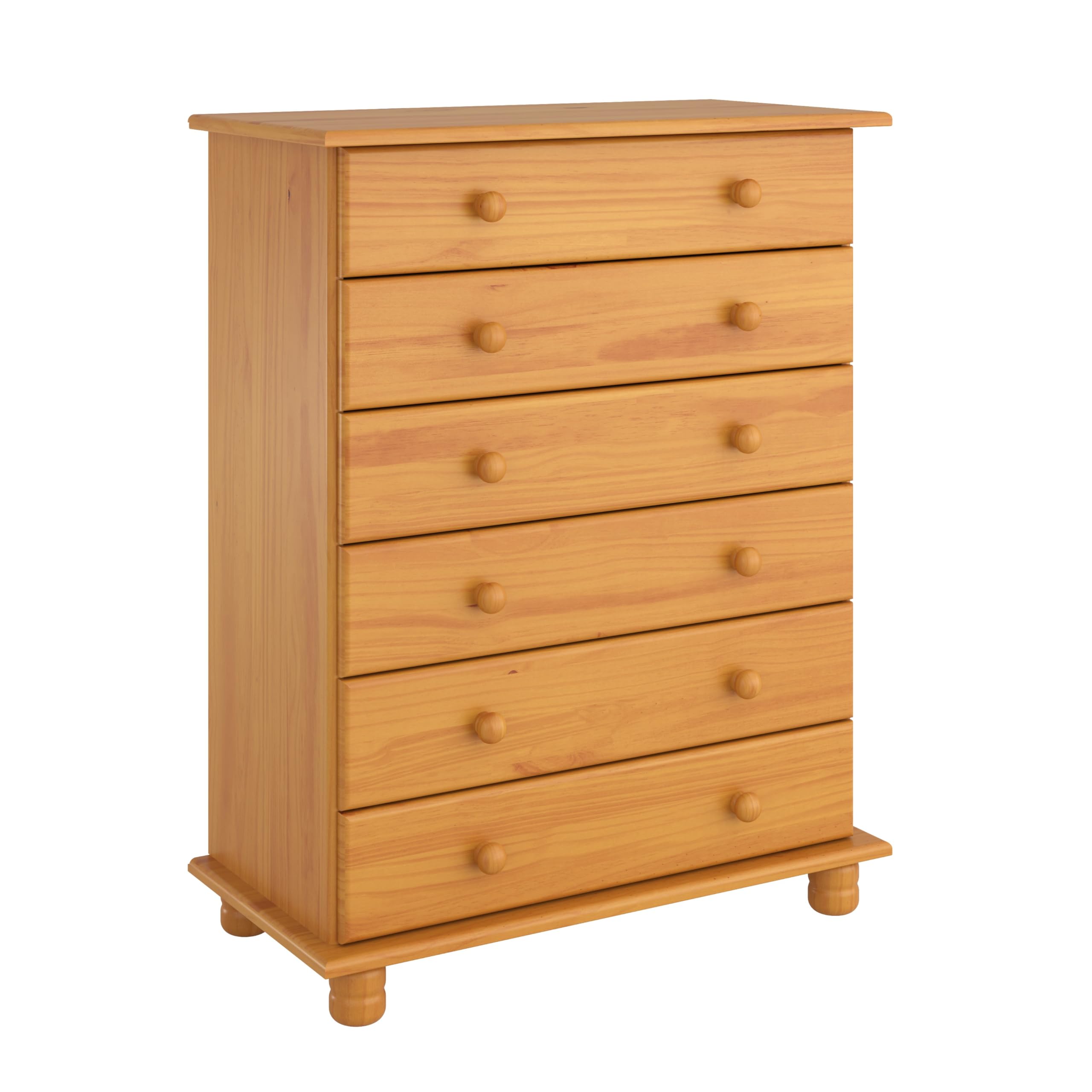 Cómoda, Realizada en Madera de Pino Macizo, Serie Canet. Medidas 78x39 cm (Ancho x Fondo) (100 cm de Alto, Miel)