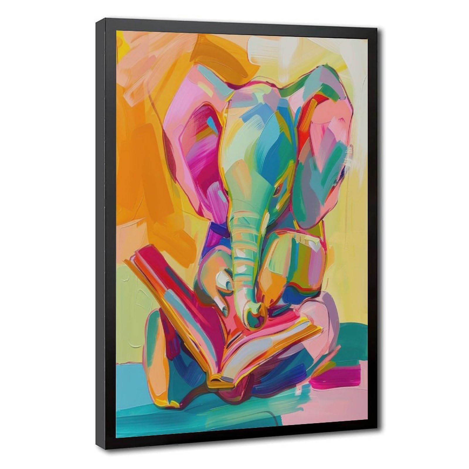 Bareronor Watercolour Elephant Poster Canvas Poster Bedroom Decor Landscape Office Room Decor Gift 12" L X 18" W