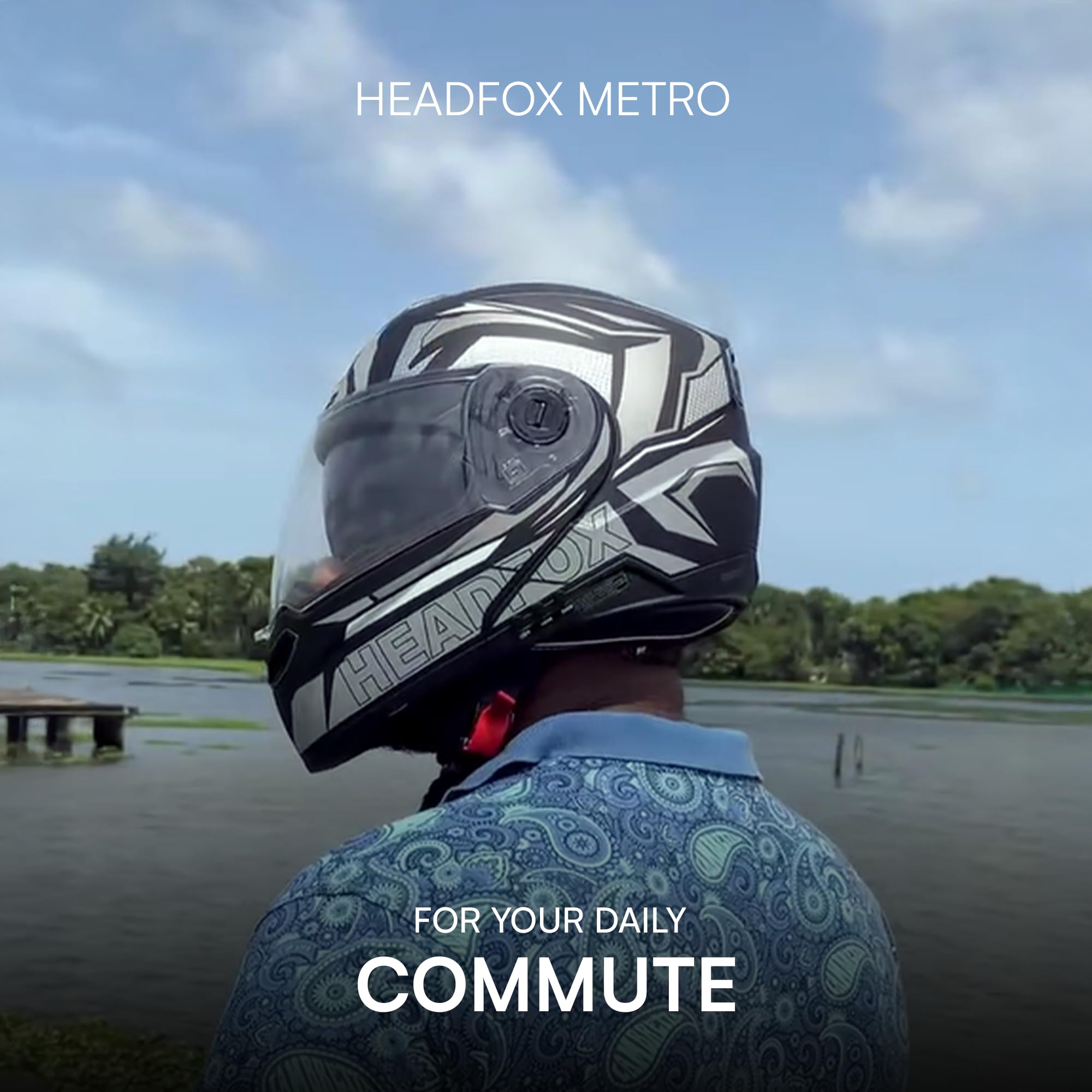 HEADFOX N2F Metro Flip-up Bluetooth Helmet for Men Bike | Waterproof Smart Helmet | ISI Certified | Built-in Bluetooth | Matte Grey Medium (58 CM) 1