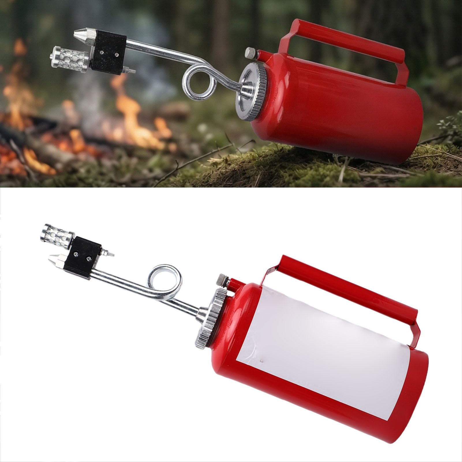 Generic Torcia a Goccia a Doppio Fondo da 3 Litri per Impieghi Gravosi con Raccoglitore di Carburante per Strumento Portatile in Ghisa per Combustione Forestale