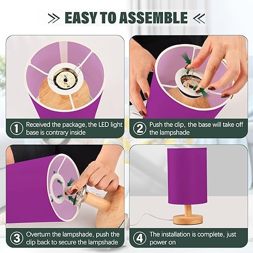 Miniatura 4 de Bedroom Lamps Indoor Table Lamp Trendy Darkmagenta Night Light for Nursery Library lamparas de mesa modernas