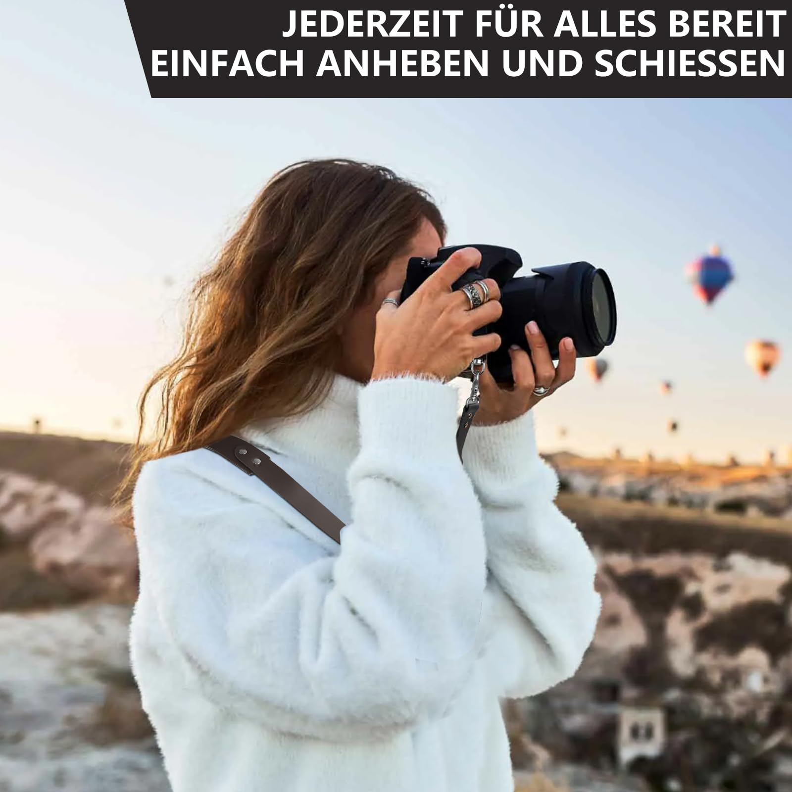 Kameragurt aus Leder für eine Kamera, Schultergurt für eine Kamera, Kameragurte für Fotografen,Doppelschultergurt aus Vollnarbenleder，doppelte Kamera-Ausrüstung für DSLR/SLR-Gurt