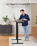 ErGear Electric Standing Desk with Keyboard Tray, 44x24, Vintage Brown