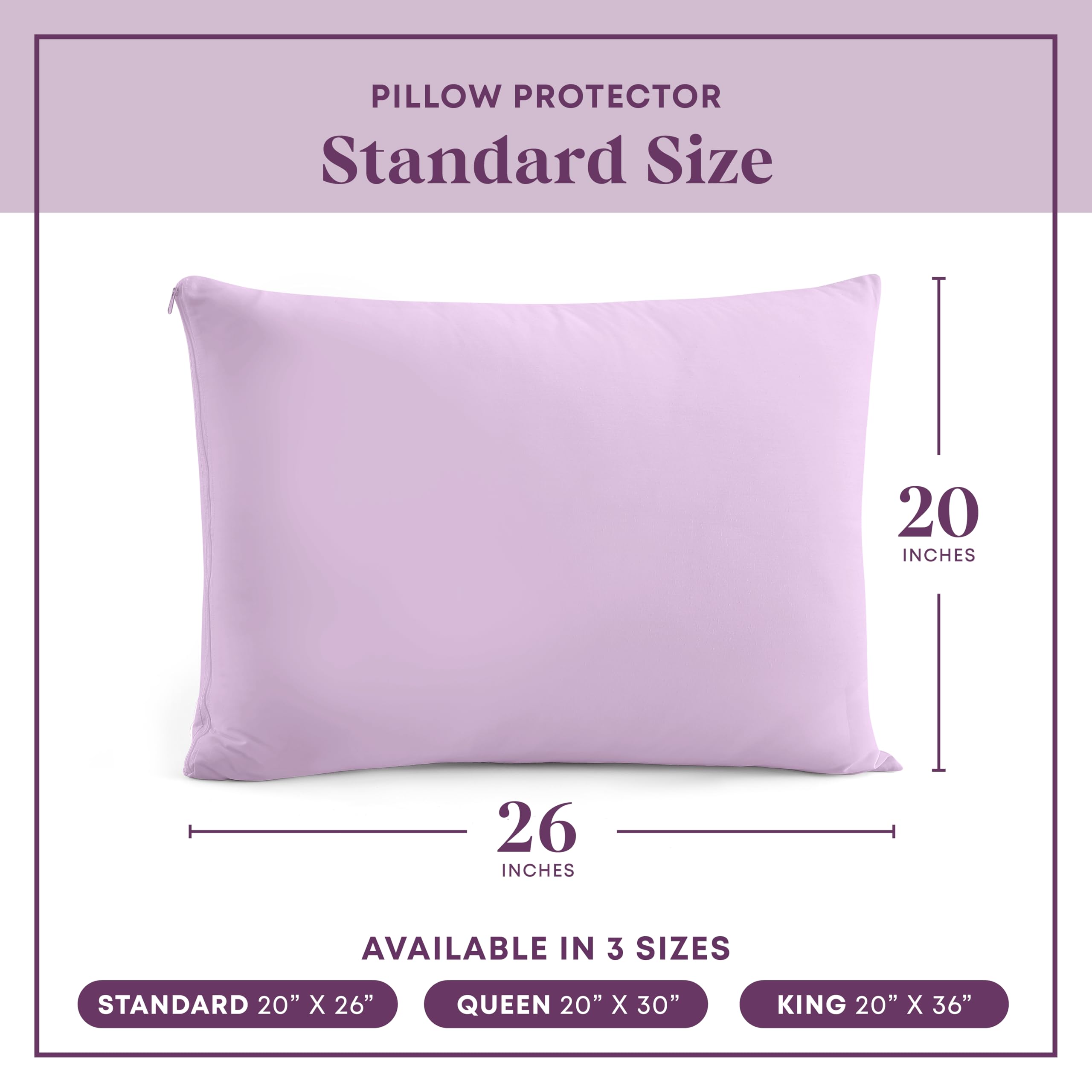 CirclesHome - Fundas de almohada, con cremallera, 100 % algodón transpirable, protegen las almohadas de la suciedad, el polvo y los residuos (tamaño estándar, 2 unidades, 50,8 x 66 cm)