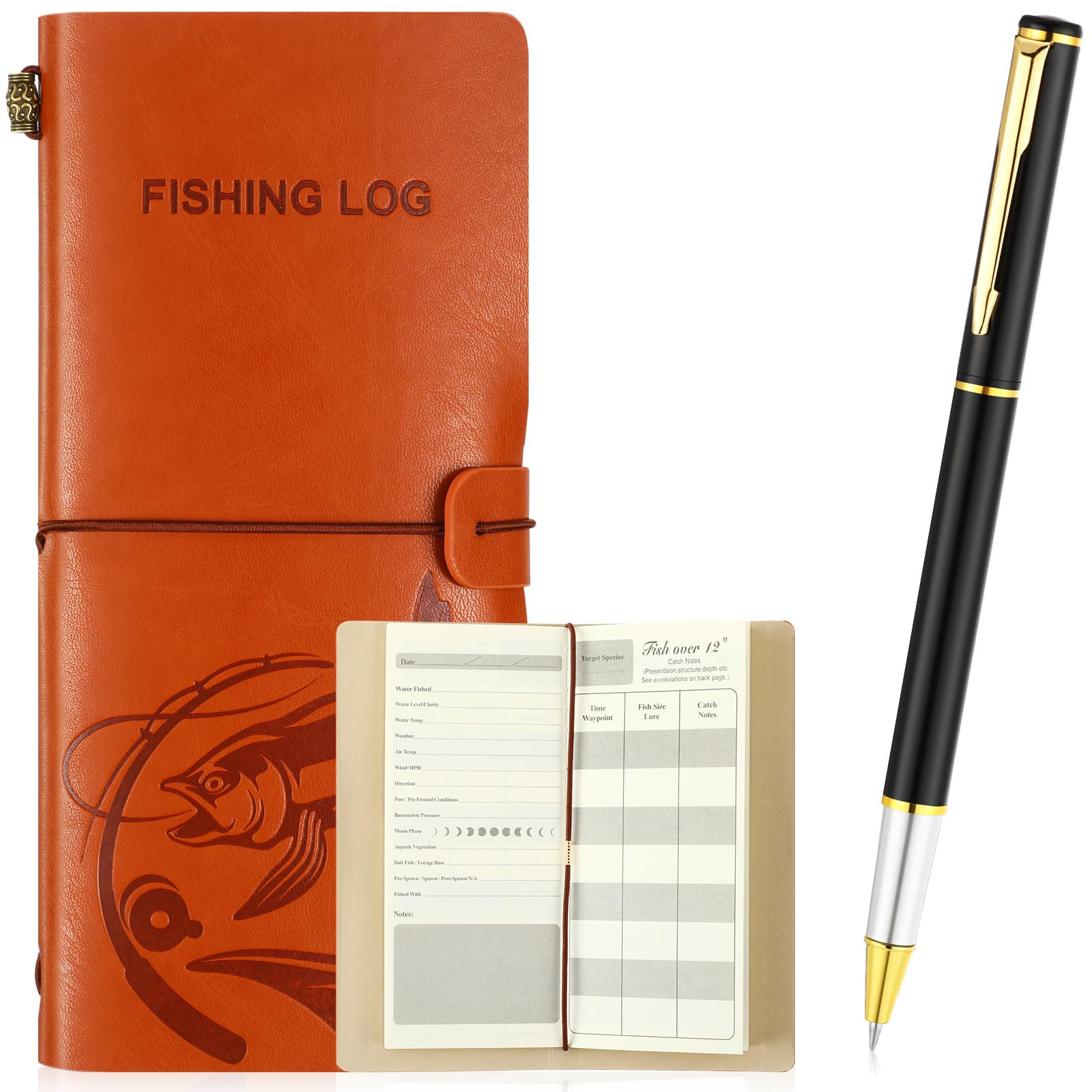 Glenmal Fishing Log Book with Pen Fishing Journal Notebook Pocket Fishing Gifts for Men Designed for Fishermen to Record Fishing Details Gifts for Men